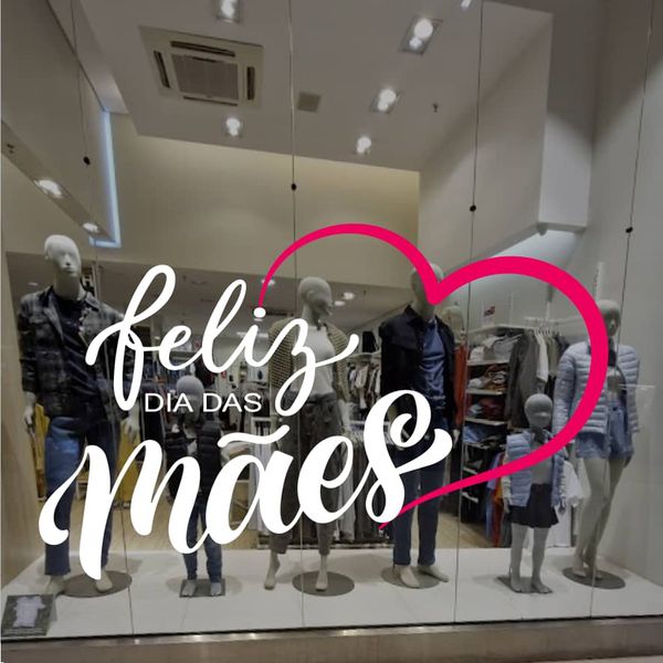 Adesivo Vitrine Feliz dia das Mães - AFDM - KRadesivos 