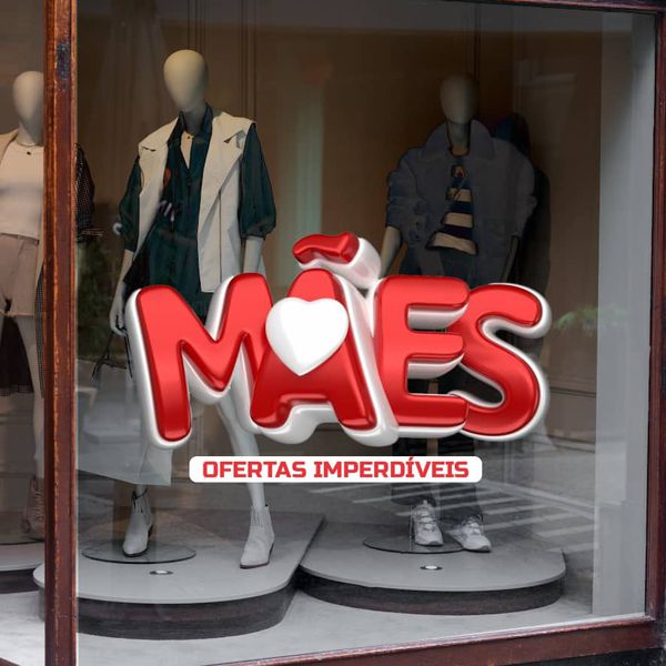 Adesivo Vitrine Mães Ofertas Imperdíveis - AMOI - KRadesivos 