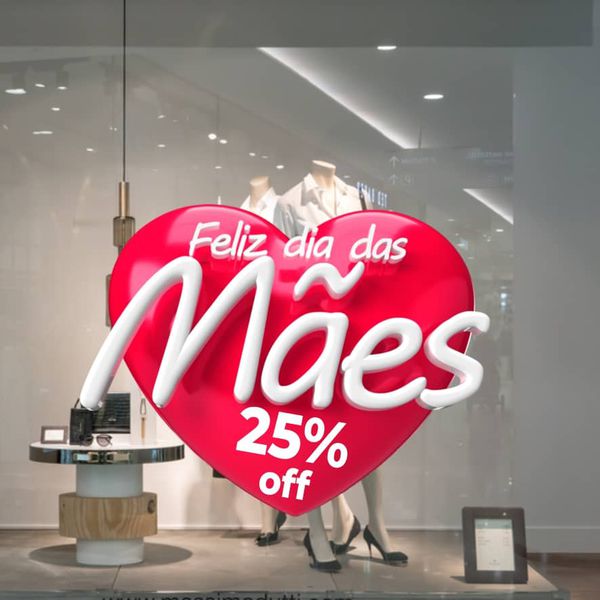 Adesivo Vitrine Feliz dia das Mães 25% OFF - AV25 - KRadesivos 