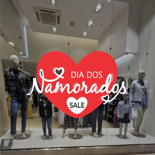 Adesivo Vitrine Dia dos Namorados Sale Desconto 30... - KRadesivos 