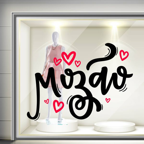 Adesivo para Vitrine Dia dos Namorados Mozão - 078... - KRadesivos 