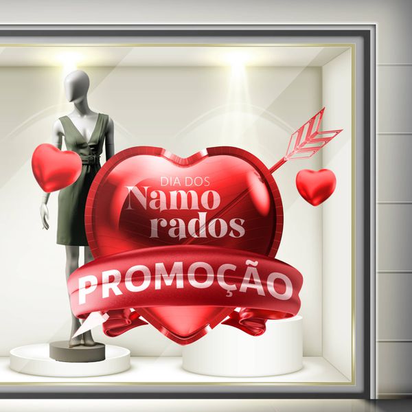 Vitrine Dia dos namorados mod.5 - VDN05 - KRadesivos 