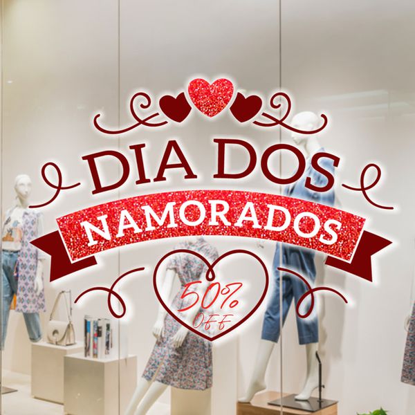 Vitrine dia dos namorados mod.5 - VDN38 - KRadesivos 