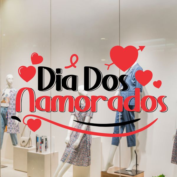 Vitrine dia dos namorados coração - AVDN43 - KRadesivos 