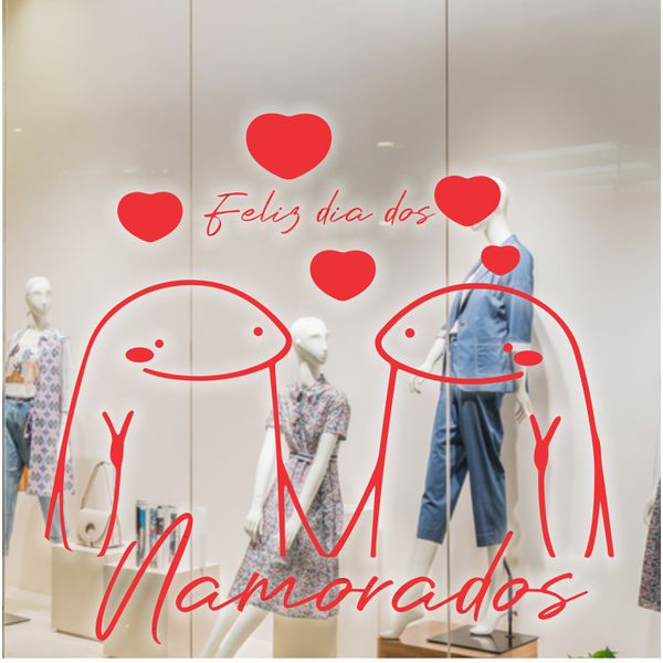 Vitrine dia dos namorados casal - AVDN41 - KRadesivos 