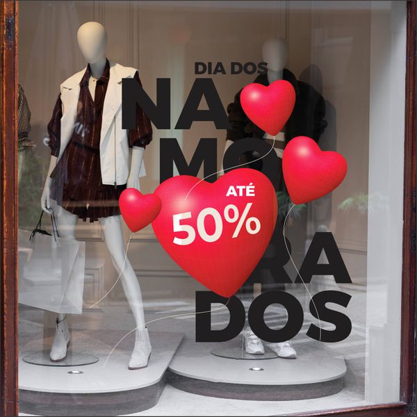 adesivo vitrine namorados 