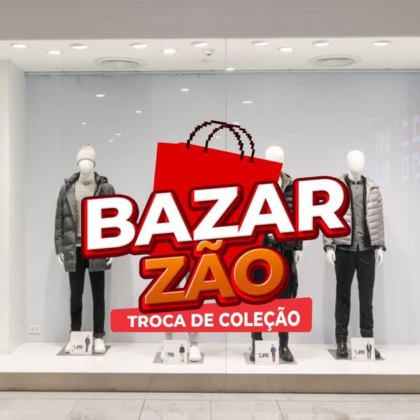 Adesivo Vitrine Bazar Promoção - Troca de Coleção ... - KRadesivos 