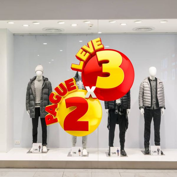 Adesivo Vitrine Pague 2 Leve 3 Promoção - 3D - AVP... - KRadesivos 
