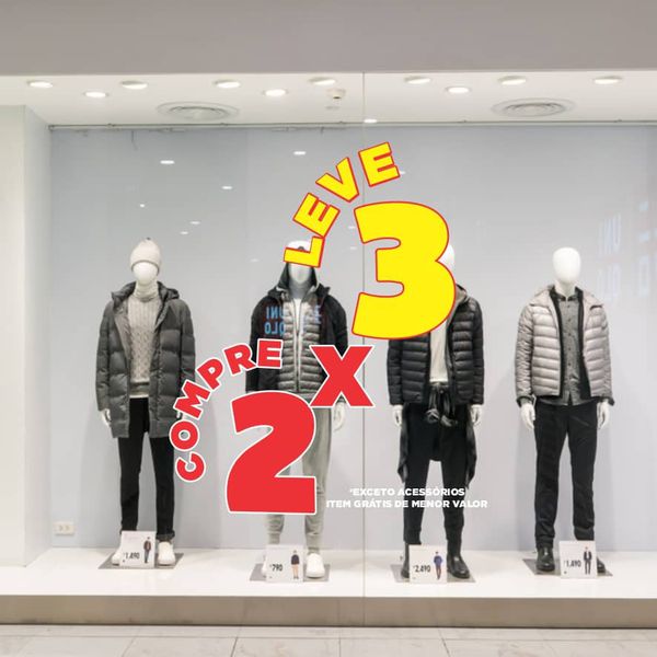 Adesivo Vitrine Promoção Compre 2 Leve 3 - Com Des... - KRadesivos 