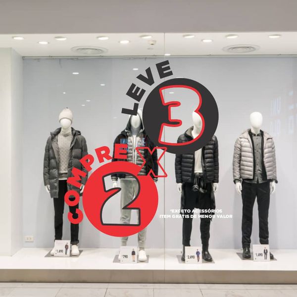 Adesivo Vitrine Compre 2 Leve 3 Promoção - Com des... - KRadesivos 