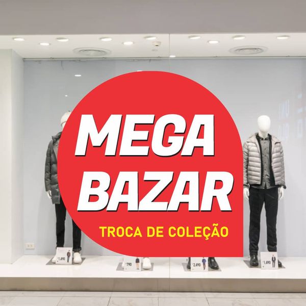 Adesivo Vitrine Mega Bazar - Troca de Coleção - AV... - KRadesivos 