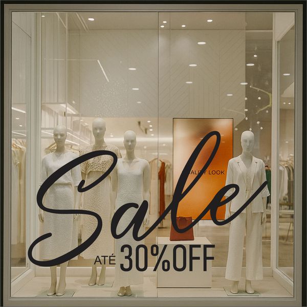 Adesivo para Vitrine Sale Até 30% OFF Desconto - 0... - KRadesivos 