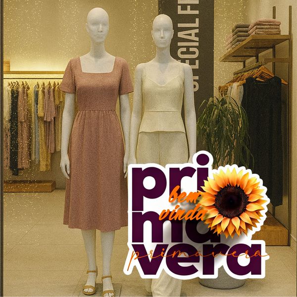 Adesivo para Vitrine Bem-Vinda Primavera - 0789369... - KRadesivos 