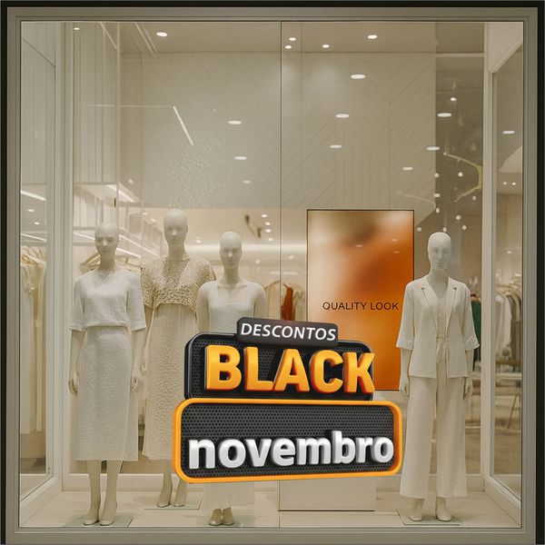 Adesivo para Vitrine Descontos Black Novembro - 07... - KRadesivos 