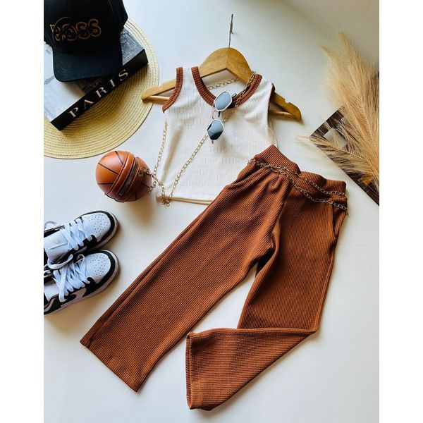 conjunto aero look marrom/ creme