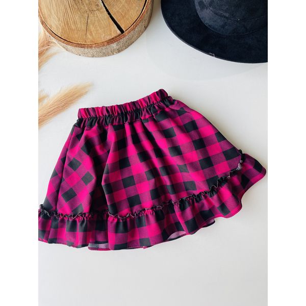 short saia xadrez 