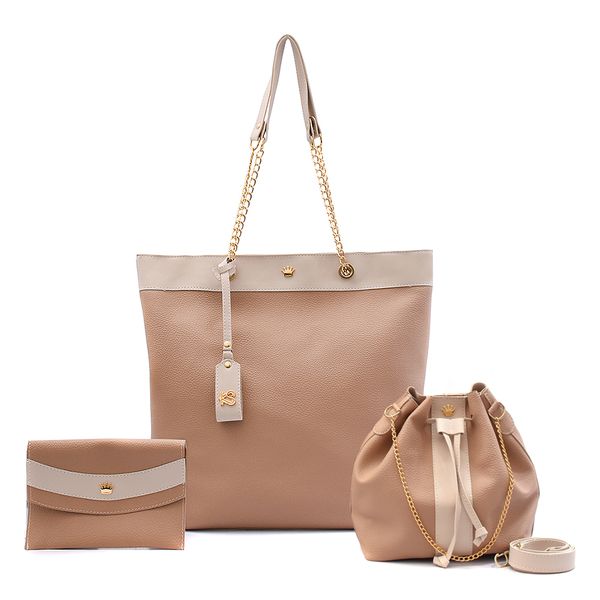 Kit Ks Vegas Bege com Off White- 3peças 