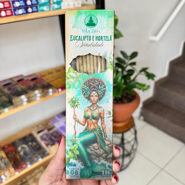 Incenso Vila Zen Linha Encanto das Águas - Eucalipto e Hortelã