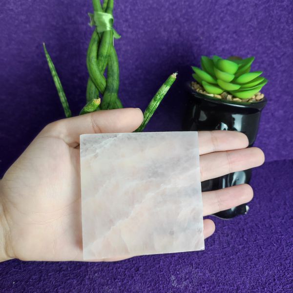 PLACA SELENITA QUADRADA 7CM - LIMPEZA ENERGÉTICA 