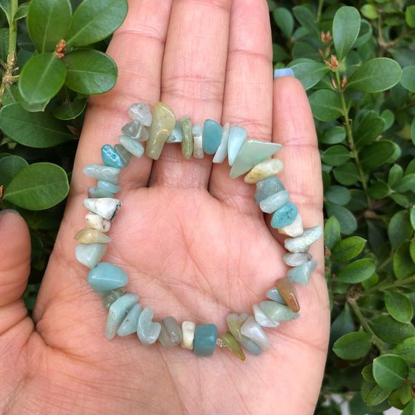 Pulseira de Cascalho Pedra Amazonita - Esperança e Paz