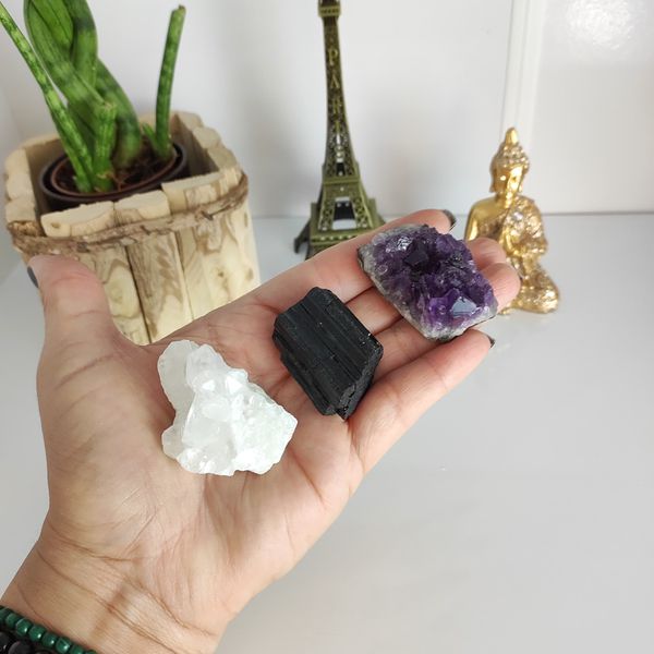 KIT CRISTAIS PARA ALTAR - ESPIRITUALIDADE E PROTEÇÃO