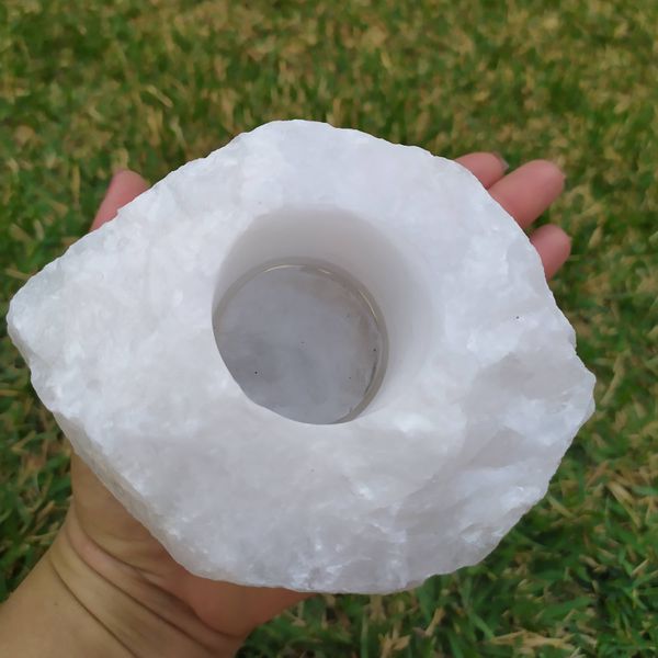 Porta Vela Quartzo Branco - Equilíbro