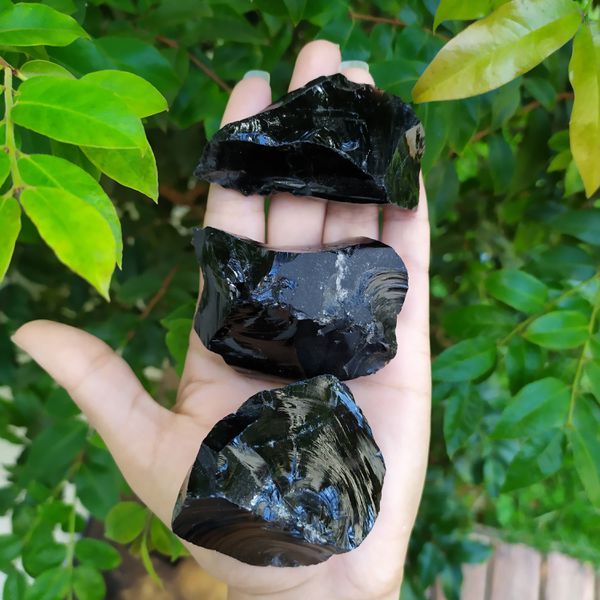 PEDRA BRUTA OBSIDIANA NEGRA - LUCIDEZ