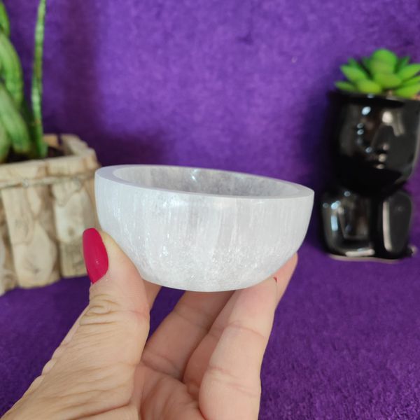 TIGELA SELENITA BRANCA BOWL 7 CM – LIMPEZA ENERGETICA 
