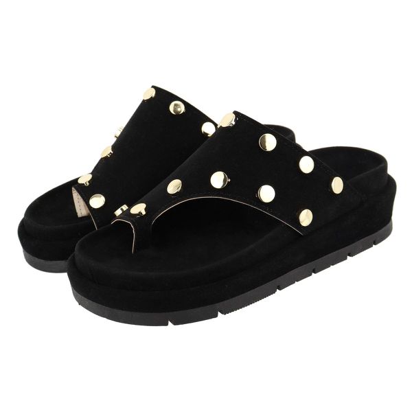 Flatform Vivi Camurça Preta