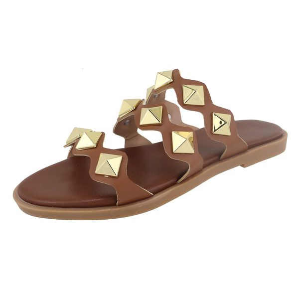 Flat Rasteira Mavi Caramelo