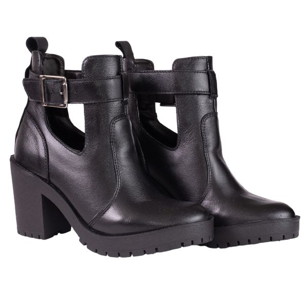Bota Coturno Tratorado Feminino Preto KUENTO SHOES
