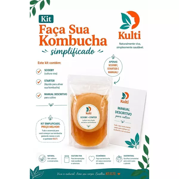 Scoby Premium Kombucha Starter Com Manual De Cultivo Kulti - Kulti Kombucha
