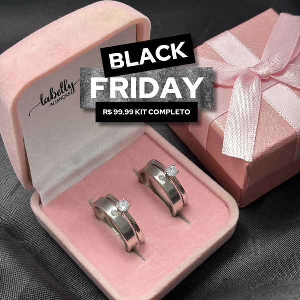 PAR DE ALIANÇAS GIRLS 3’MM RETA COM ZIRCÔNIA CENTRAL - COM DOIS ANÉIS SOLITÁRIOS DE BRINDE