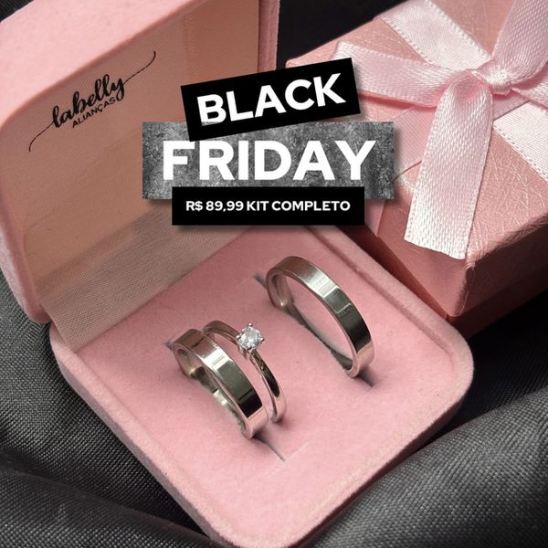 PAR DE ALIANÇAS AÇO INOXIDÁVEL 3MM RETA POLIDA - COM ANEL SOLITÁRIO DE BRINDE 