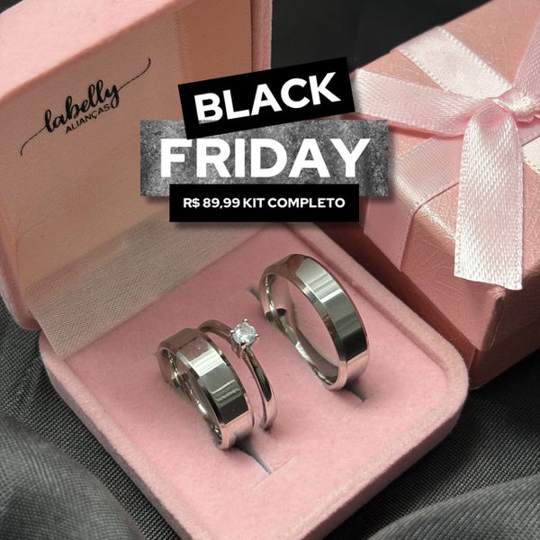 PAR DE ALIANÇAS AÇO INOXIDÁVEL 5’MM CHANFRADA POLIDA - COM ANEL SOLITÁRIO DE BRINDE 