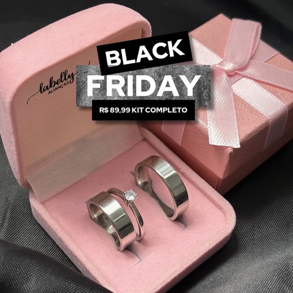 PAR DE ALIANÇAS AÇO INOXIDÁVEL 5’MM POLIDA - COM ANEL SOLITÁRIO DE BRINDE 