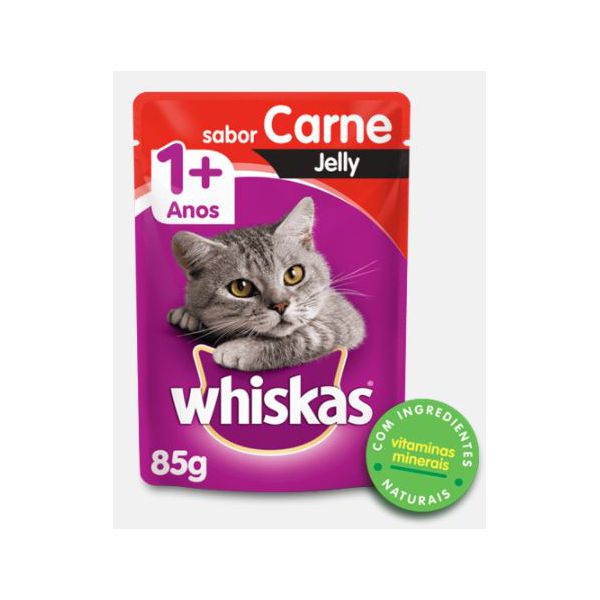 CARNE GATO WHISKAS JELLY CARNE 85G