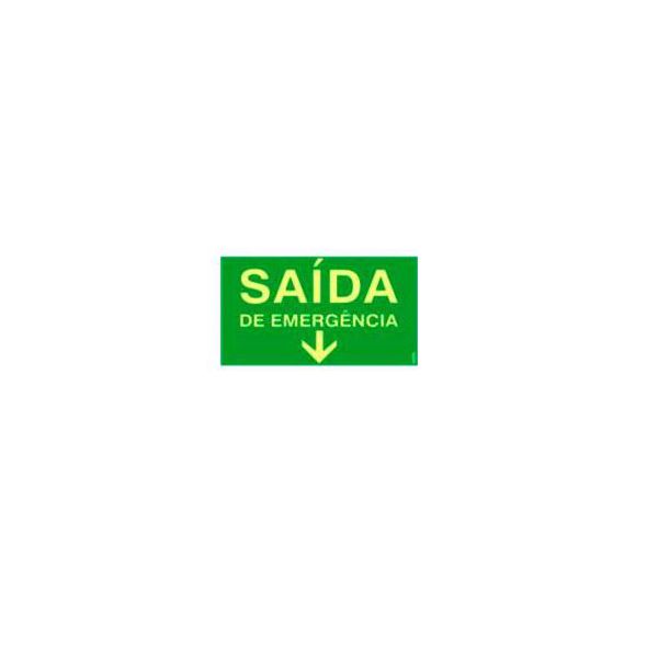 PLACA SINAL 15X25CM 318 SAIDA EMERGENCIA