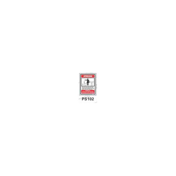 PLACA SINAL 15X20CM 102 NAO SUBA VASO