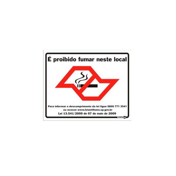 PLACA SINAL 20X30CM 611 PROIB FUMAR MAPA