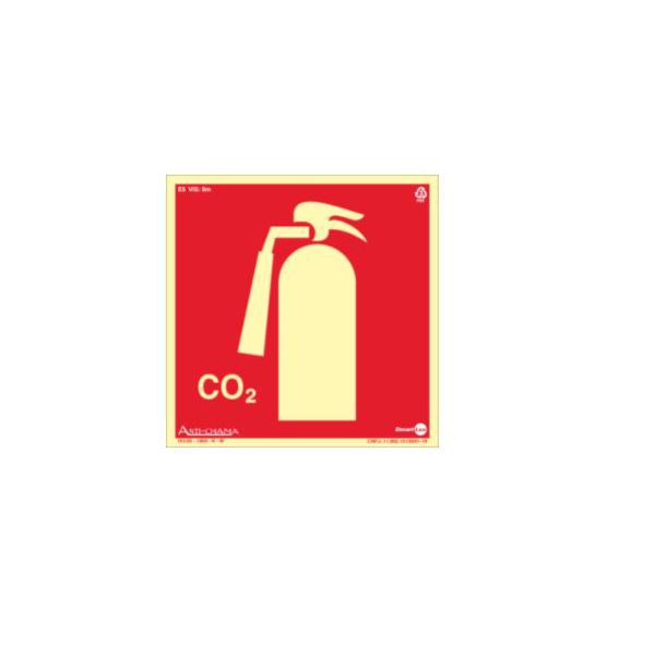 PLACA SINAL 20X20CM 800 EXTINTOR CO2