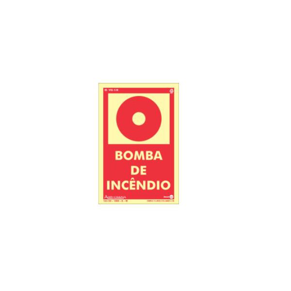 PLACA SINAL 10X15CM 094 BOMBA INCENDIO