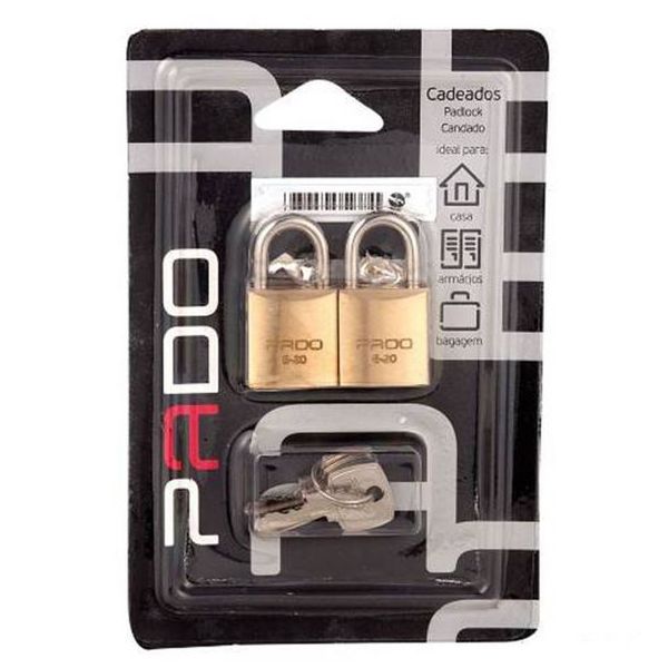 CADEADO JG 2 C/CHV IGUAIS 20MM PADO