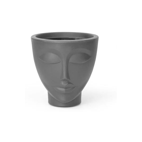 VASO PLASTICO FACE MULHER PRETO 17CM ALT