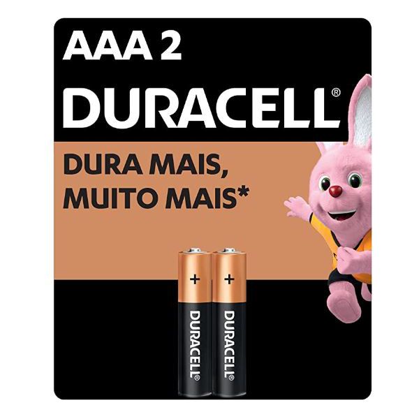 PILHA DURACELL ALCALINA AAA PALITO C/2