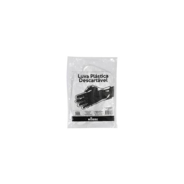 LUVA PLAST DESCARTAVEL C/100 NOBRE