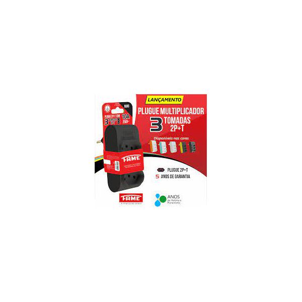 TOMADA FAME MULTIPLICADORA 2P+T 10A 250V 4105