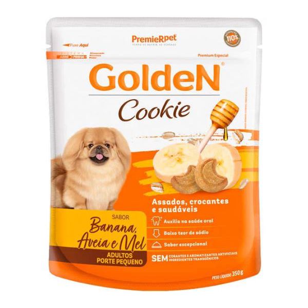 BISCOITO CAO GOLDEN AD 350G BANANA AVEIA MEL 