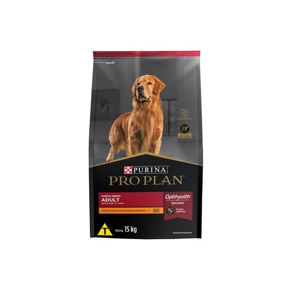 RACAO CAO PROPLAN 15KG ADULT PORTE MEDIO