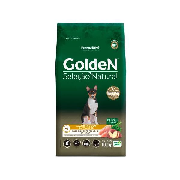 RACAO CAO GOLDEN 10KG AD SEL NAT PEQ PORTE FGO/BATATA DOCE